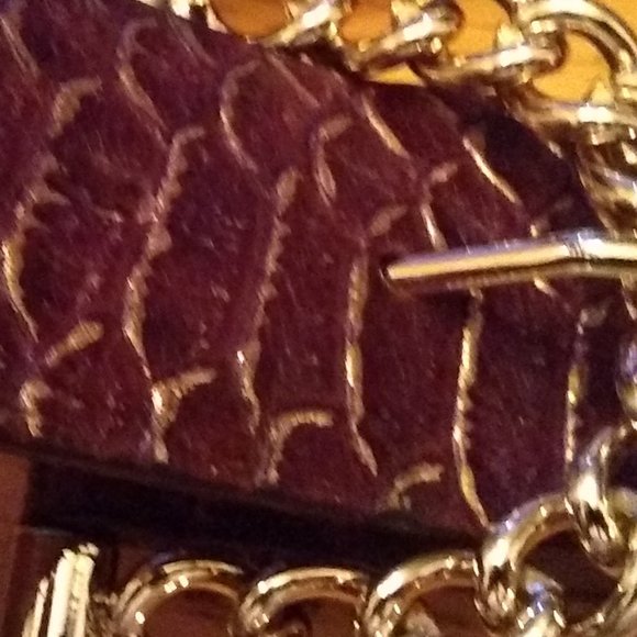 Dolce & Gabbana leather brown belt crocodile belt brass buckle SZ 38 made italy - Picture 4 of 12